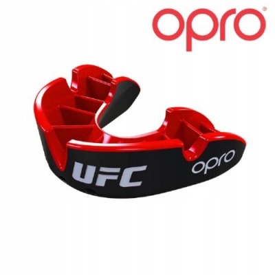 OPRO UFC SILVER- ochraniacz na zęby szczęki -czarny/czerwone wypełnienie